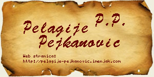 Pelagije Pejkanović vizit kartica